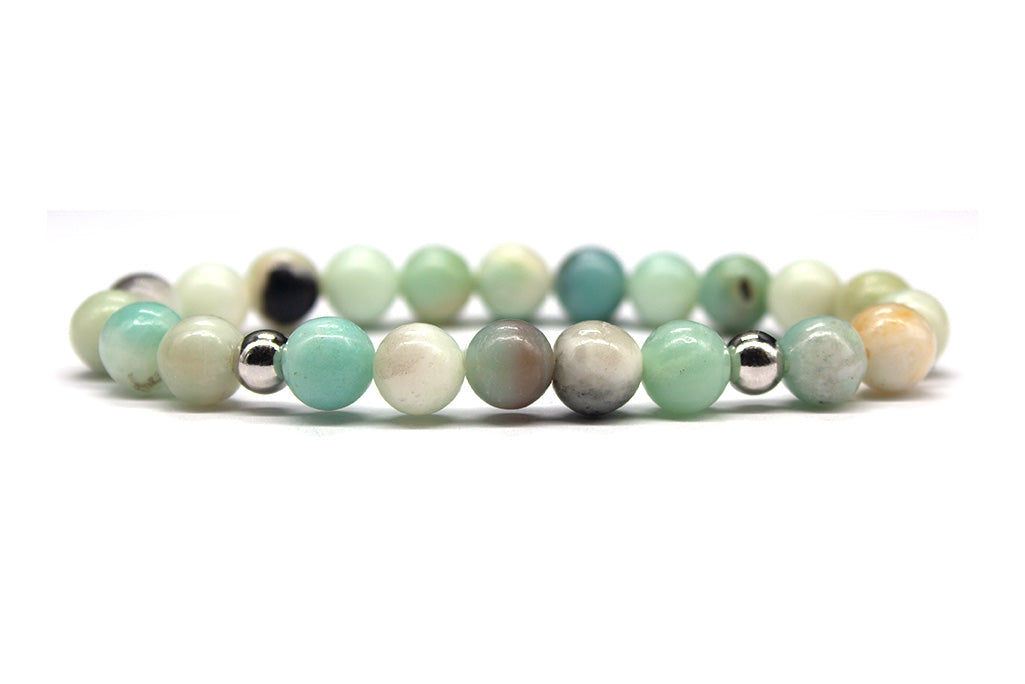 Amazonite Bracelet with Sterling Silver Accents - Polished | MyBeadsBracelet.com