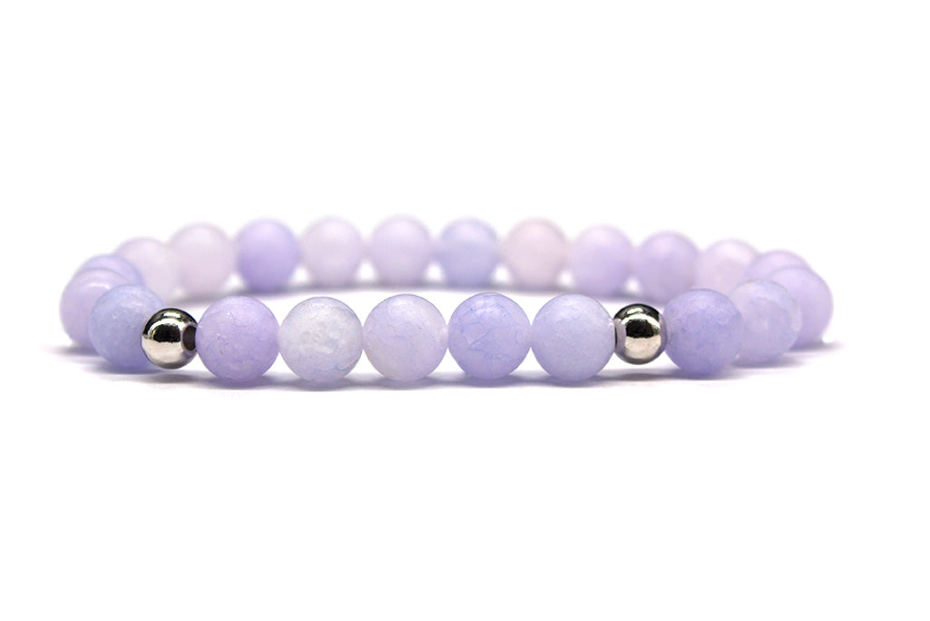 Angelite Bracelet with Sterling Silver Accents - Matte | MyBeadsBracelet.com