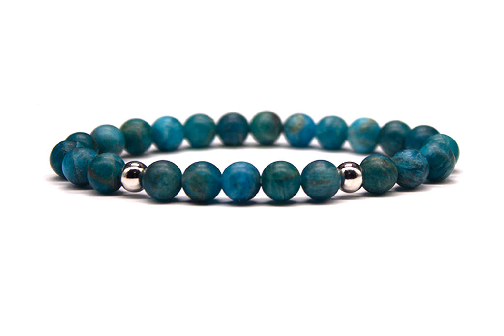 Apatite Bracelet with Sterling Silver Accents - Matte | MyBeadsBracelet.com