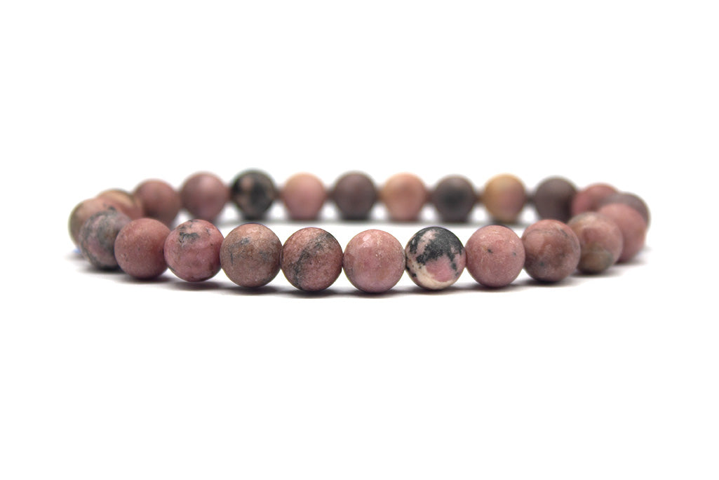 Black Vein Rhodonite Bracelet - Matte | MyBeadsBracelet.com