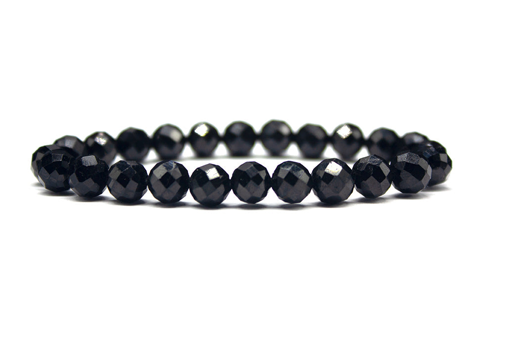 Black Tourmaline Bracelet - Faceted | MyBeadsBracelet.com
