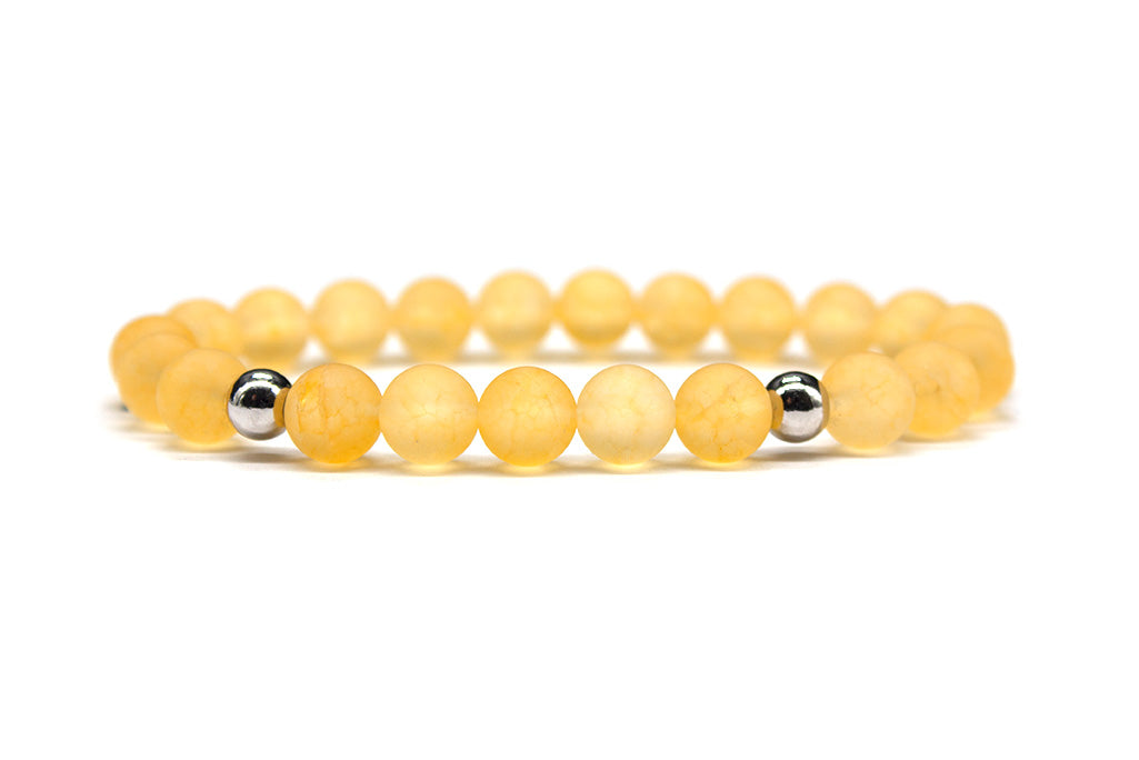 Citrine Bracelet with Sterling Silver Accents - Matte | MyBeadsBracelet.com