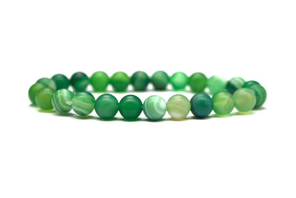 Green Agate Bracelet - Matte | MyBeadsBracelet.com