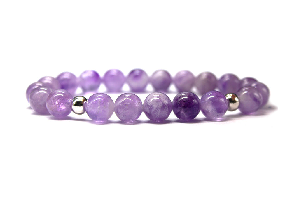 Lavender Amethyst Bracelet with Sterling Silver Accents - Polished | MyBeadsBracelet.com