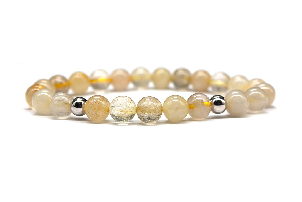 Light Citrine Bracelet with Sterling Silver Accents - Polished | MyBeadsBracelet.com
