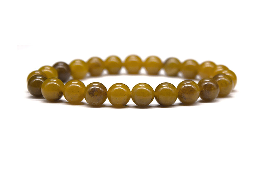 Olive Green Jade Bracelet - Polished | MyBeadsBracelet.com