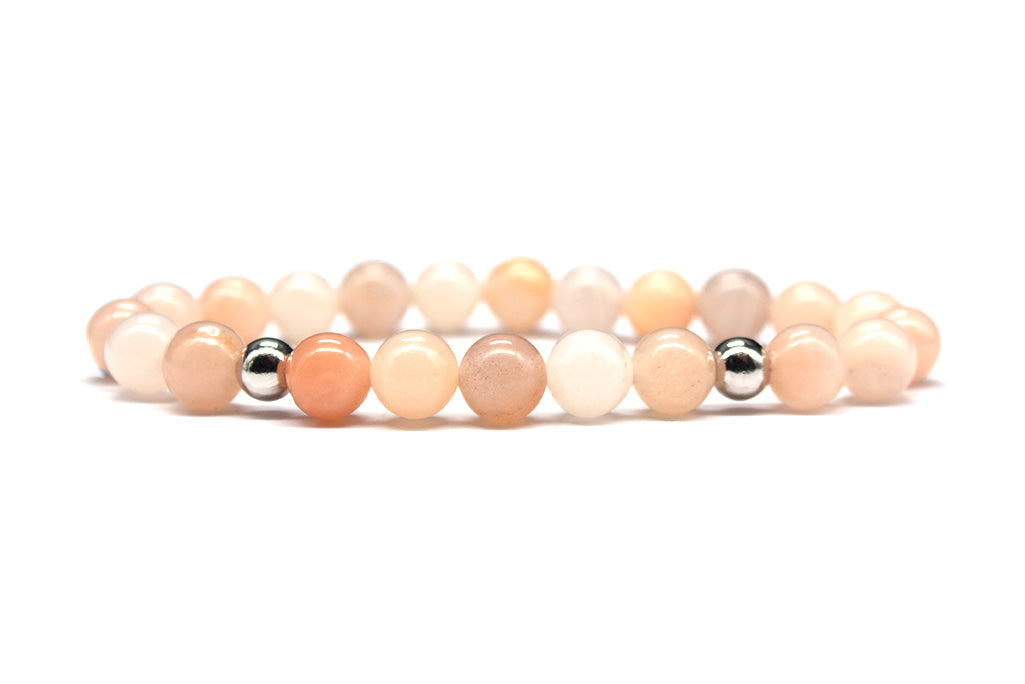Pink Aventurine Bracelet with Sterling Silver Accents - Polished | MyBeadsBracelet.com