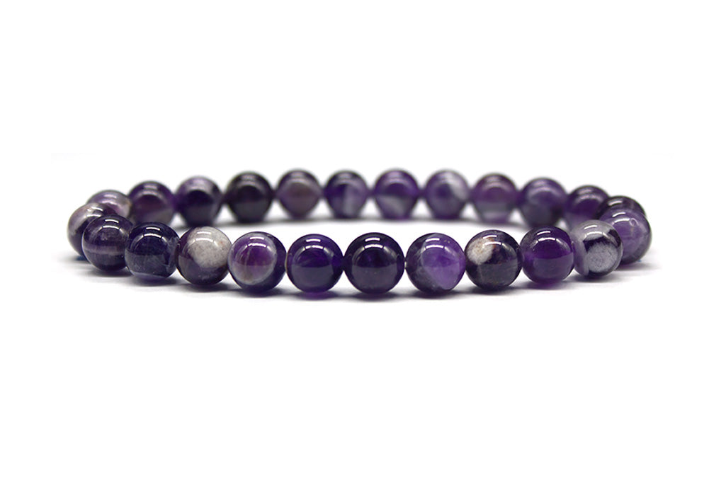 Banded Purple Amethyst Bracelet - Polished | MyBeadsBracelet.com