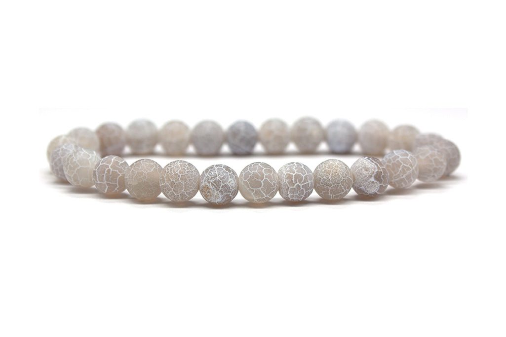 White Agate Bracelet - Weathered | MyBeadsBracelet.com
